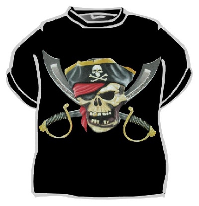Piráti - Tričko Pirátská lebka a šavle