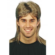 Paruka 80s Mullet Jason hnědá a blond