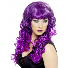 Paruka Siren Fialová/černá kudrnatá