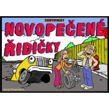 Certifikát novopečené řidičky