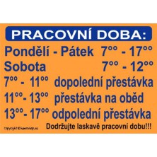 Legrační certifikát Pracovní doba