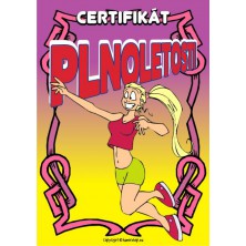 legrační certifikát plnoletosti (sexy bloncka)